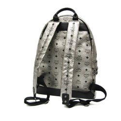 MCM Visetos MMK8AVE62CO001 Women's Leather Studded Backpack Black,Silver