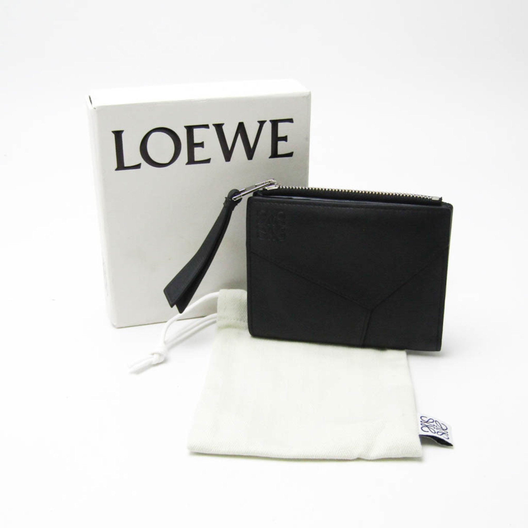 Loewe Puzzle Slim Compact Wallet C510W73X02 Men,Women Leather Wallet (bi-fold) Black