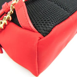 Fendi Bag Bugs 8BZ038 Women's Nylon,Leather Backpack Red Color