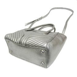 Miu Miu NAPPA BIKER 5BA145 Women's Leather Handbag,Shoulder Bag Silver