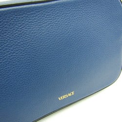 Versace VIRTUS 1005969 Women's Leather Shoulder Bag Blue,Light Blue