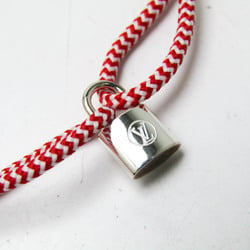 Louis Vuitton Silver Lockit Bracelet Sophie Turner Q95705 Cotton,Silver No Stone Charm Bracelet Red Color,Silver,White