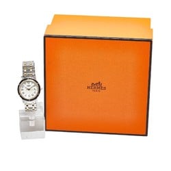 Hermes Clipper Classic Watch CP1.320 Quartz Shell Dial Stainless Steel Ladies HERMES