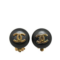 Chanel Coco Mark Earrings Gold Plated Women's CHANEL