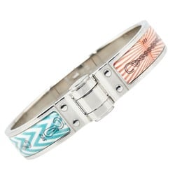 Hermes Charnier PM Enamel Manufacture de Boucléry Bangle Silver Multicolor Metal Women's HERMES