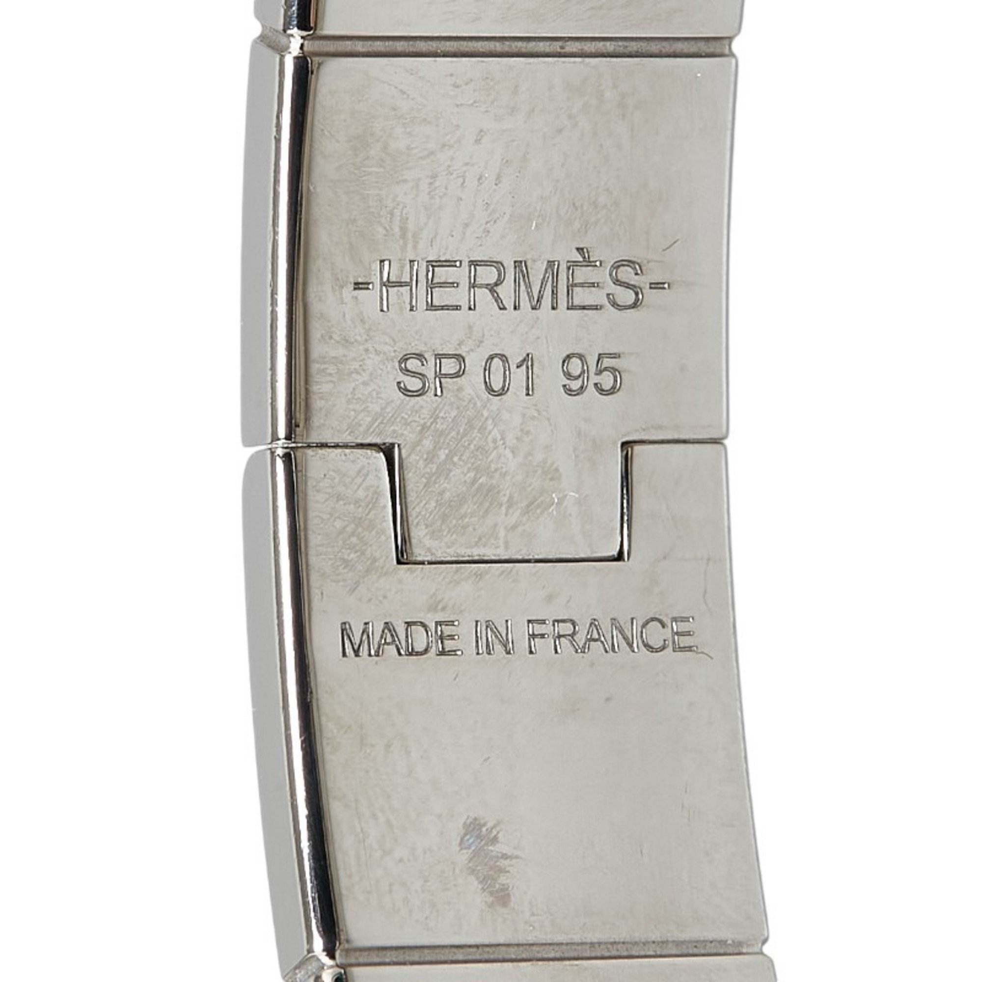 Hermes Charnier PM Enamel Manufacture de Boucléry Bangle Silver Multicolor Metal Women's HERMES