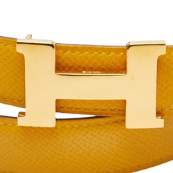 Hermes H-Belt Constance Reversible Belt Size: 65 Yellow Black Leather Women's HERMES