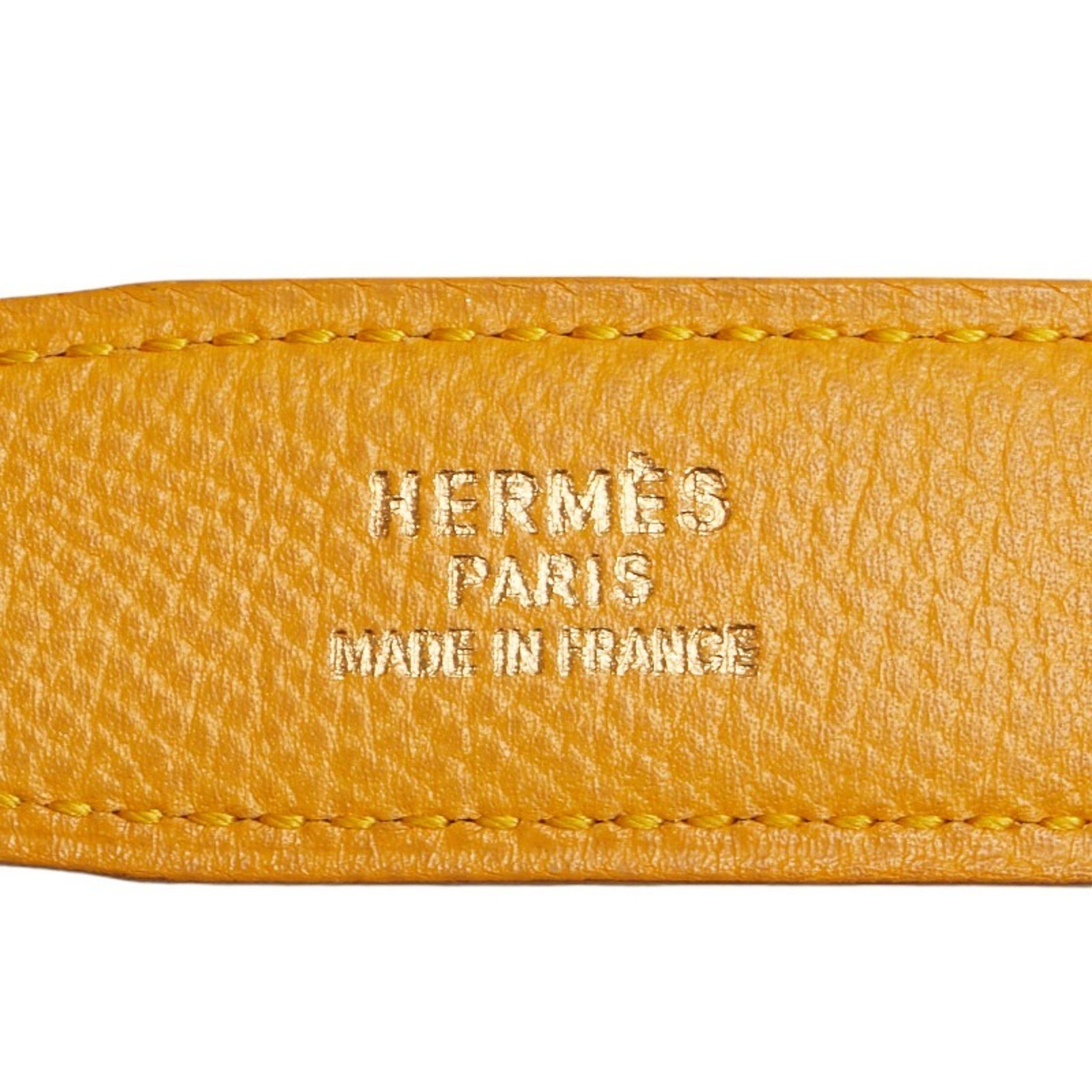 Hermes H-Belt Constance Reversible Belt Size: 65 Yellow Black Leather Women's HERMES