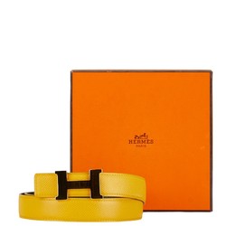 Hermes H-Belt Constance Reversible Belt Size: 65 Yellow Black Leather Women's HERMES