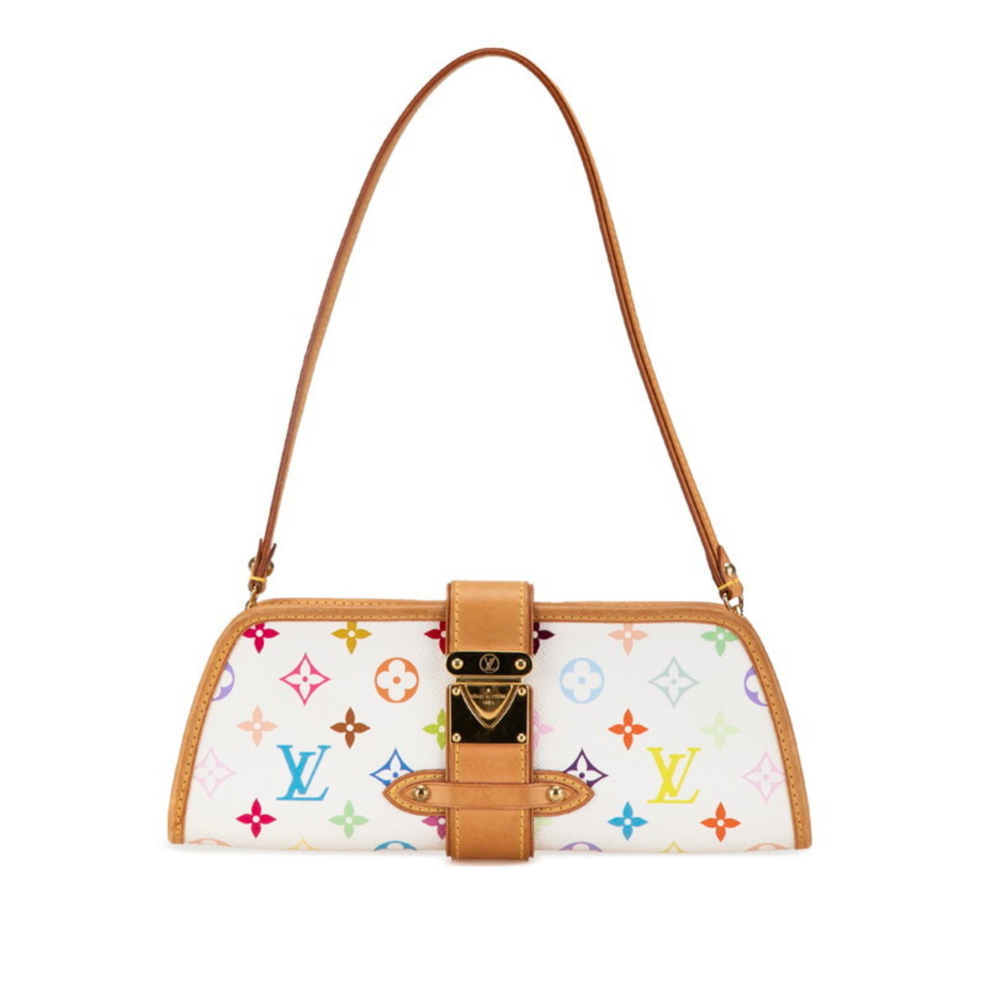 Louis Vuitton Monogram Multicolor Shirley Handbag M40049 Blanc White PVC Leather Women's LOUIS VUITTON