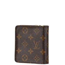 Louis Vuitton Monogram Compact Zip Bi-fold Wallet M61667 Brown PVC Leather Women's LOUIS VUITTON