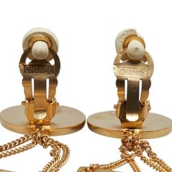 Chanel Matelasse Coco Mark Coin & Bag Motif Swing Earrings Gold Plated Women's CHANEL