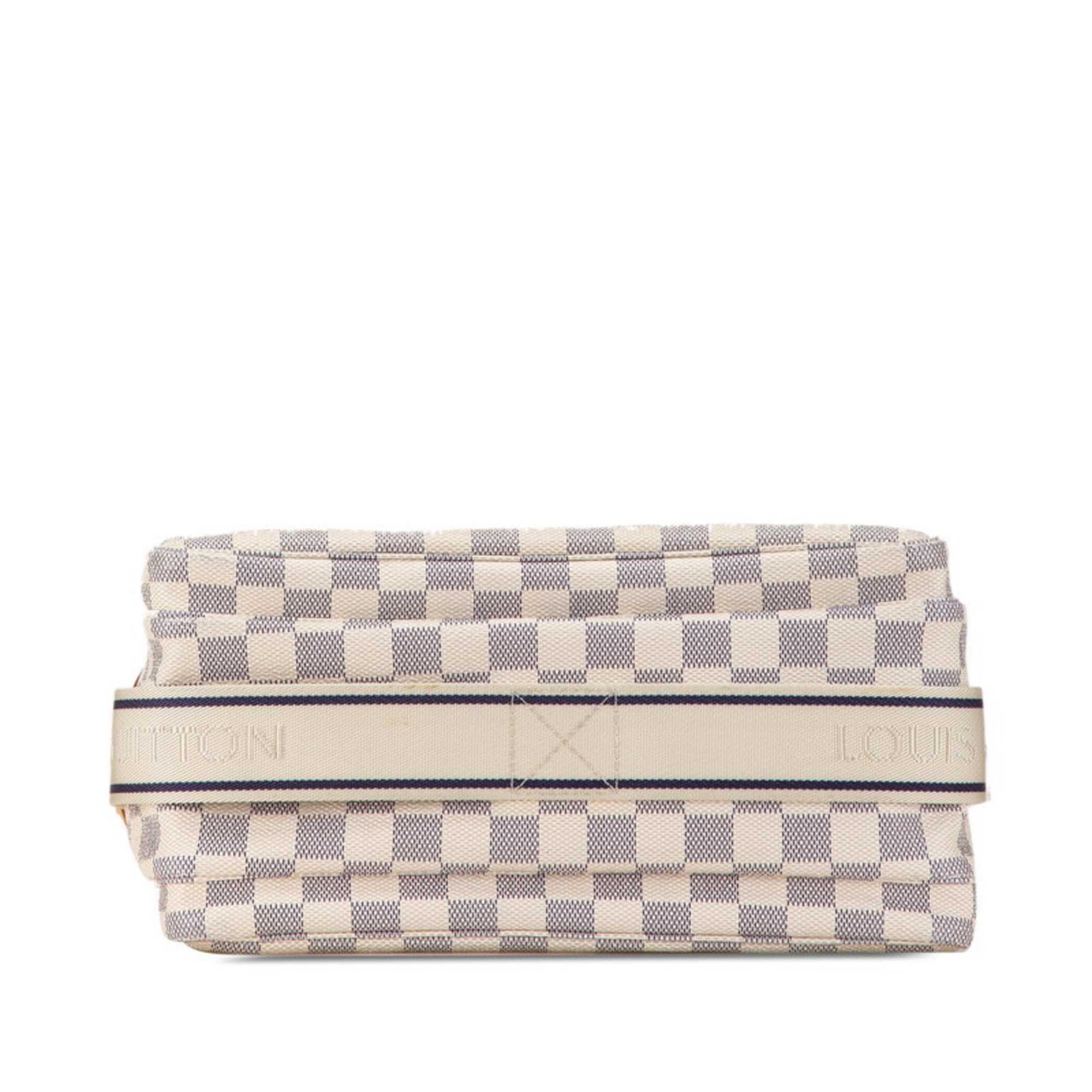 Louis Vuitton Damier Azur Naviglio Shoulder Bag N51189 White PVC Leather Women's LOUIS VUITTON