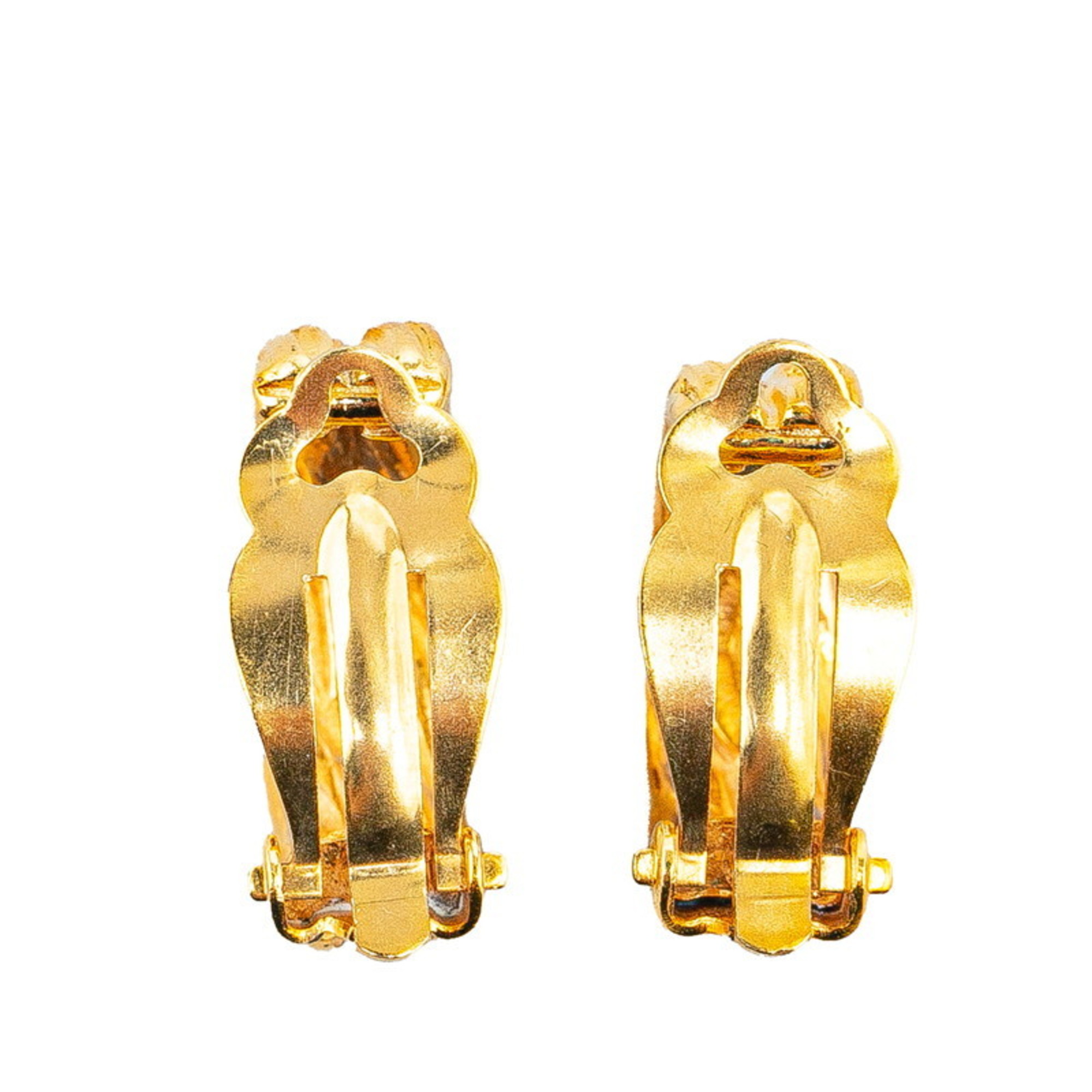 Chanel Coco Mark Earrings Gold Plated Women's CHANEL