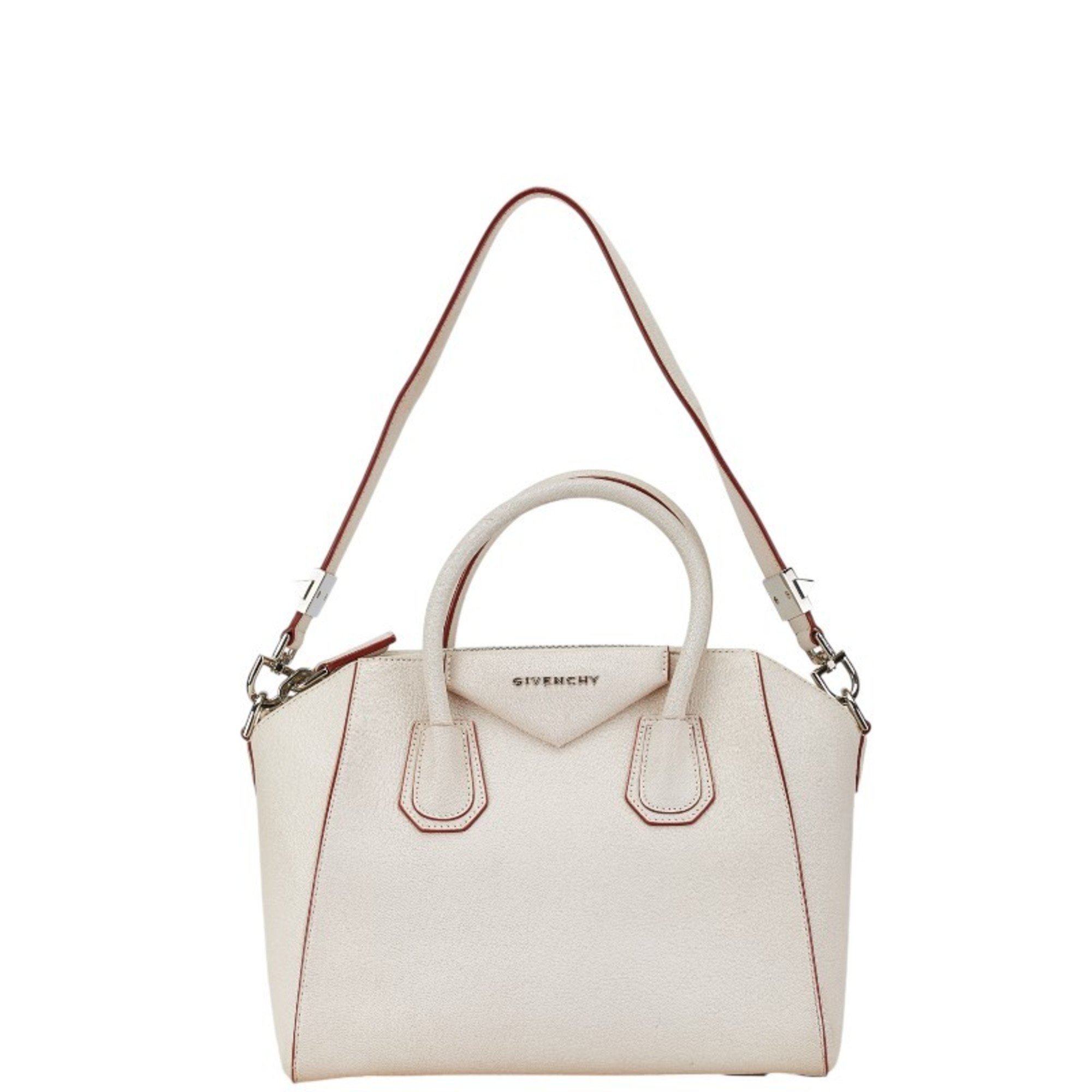 Givenchy Antigona Shoulder Bag White Leather Women's