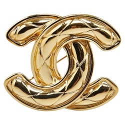 Chanel Coco Mark Matelasse Brooch Gold Plated Women's CHANEL