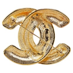 Chanel Coco Mark Matelasse Brooch Gold Plated Women's CHANEL