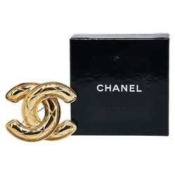 Chanel Coco Mark Matelasse Brooch Gold Plated Women's CHANEL