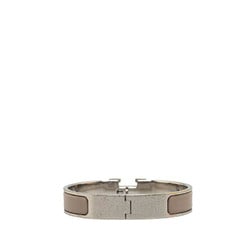 Hermes Click-Clack H PM Bangle Silver Grey Metal Women's HERMES