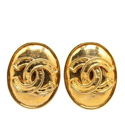 Chanel Coco Mark Drop Earrings Gold Plated Women's CHANEL