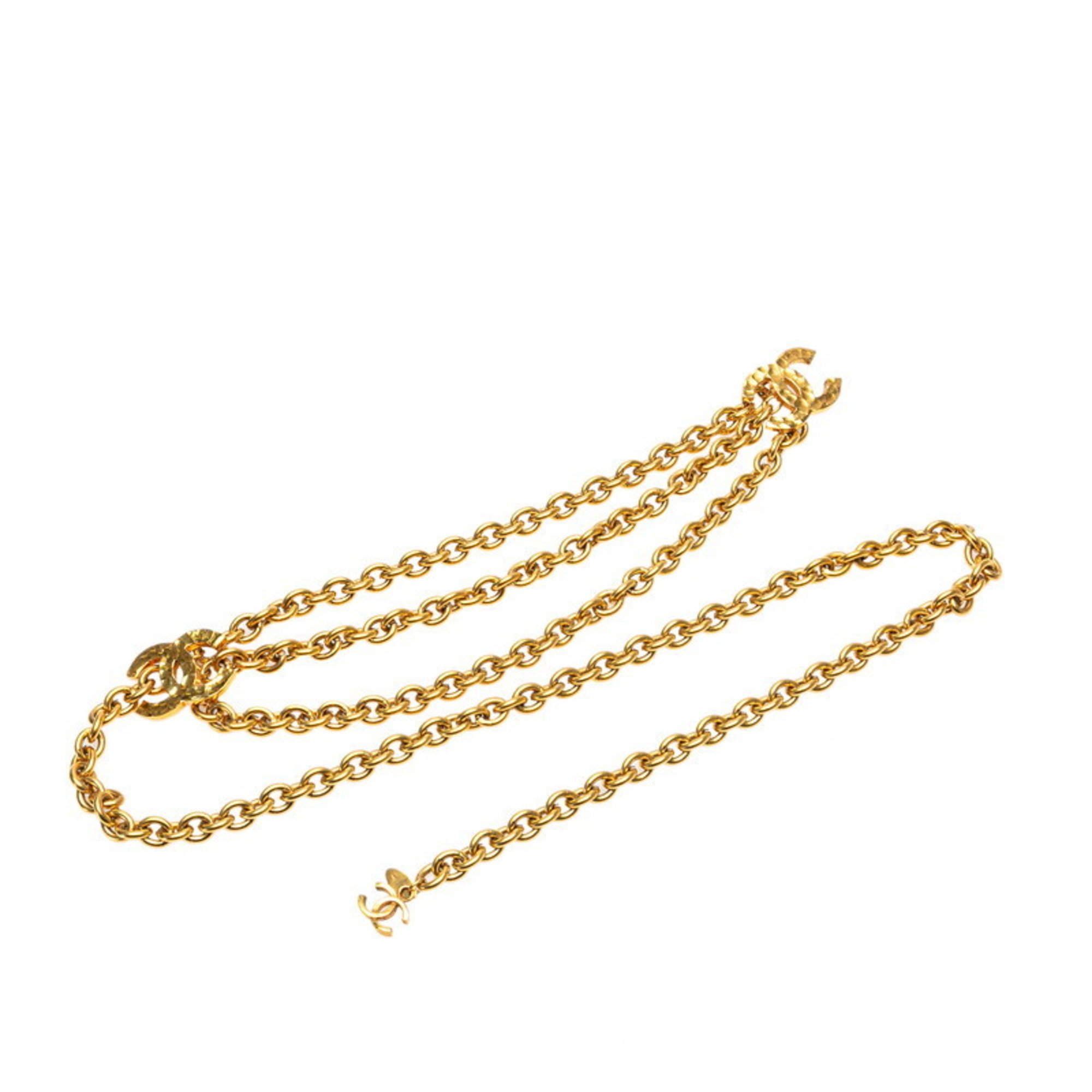 Chanel Double Coco Mark Chain Belt Gold Plated Women's CHANEL