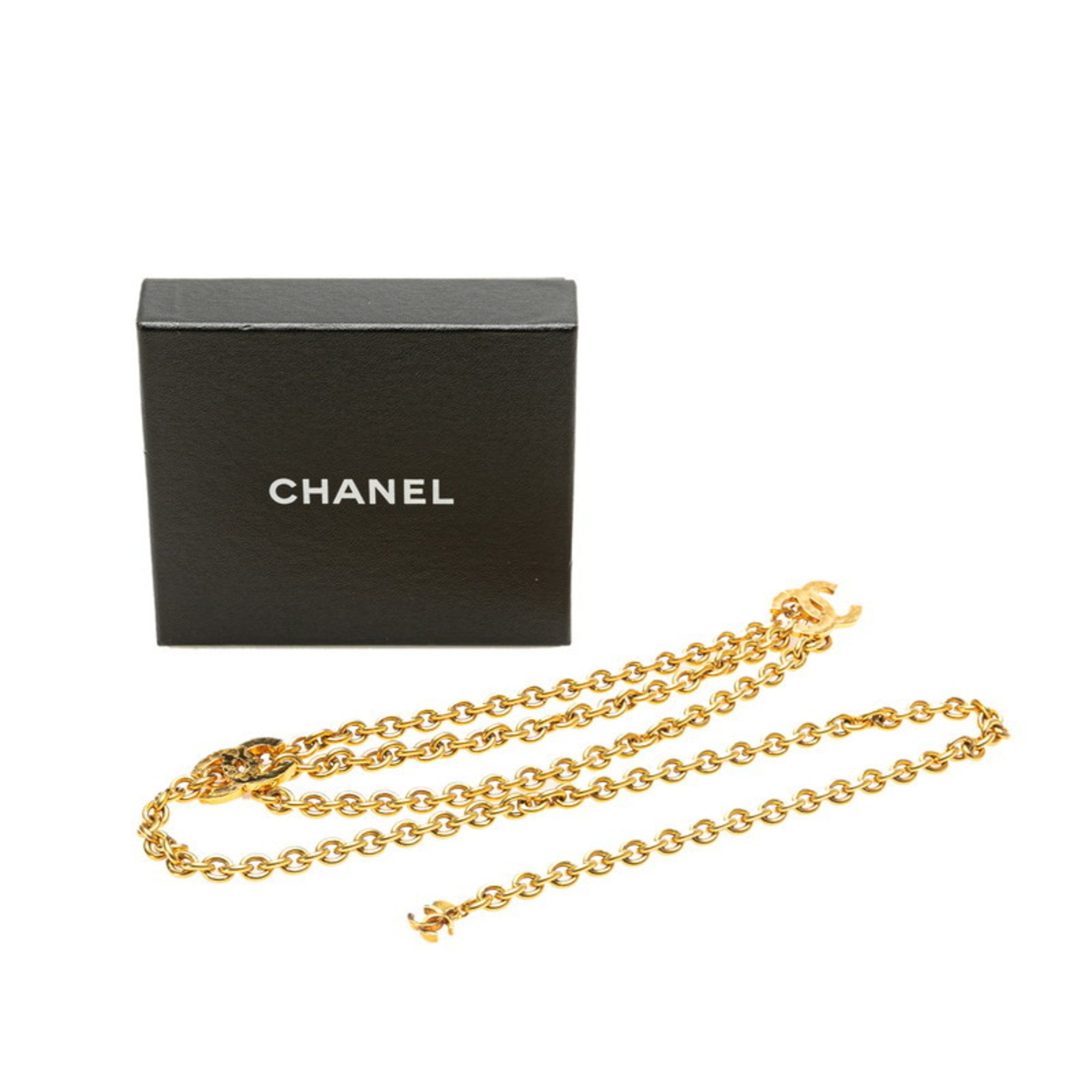 Chanel Double Coco Mark Chain Belt Gold Plated Women's CHANEL