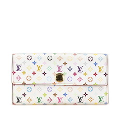 Louis Vuitton Monogram Multicolor Portefeuille Sarah Long Wallet M93745 Blanc White PVC Leather Women's LOUIS VUITTON