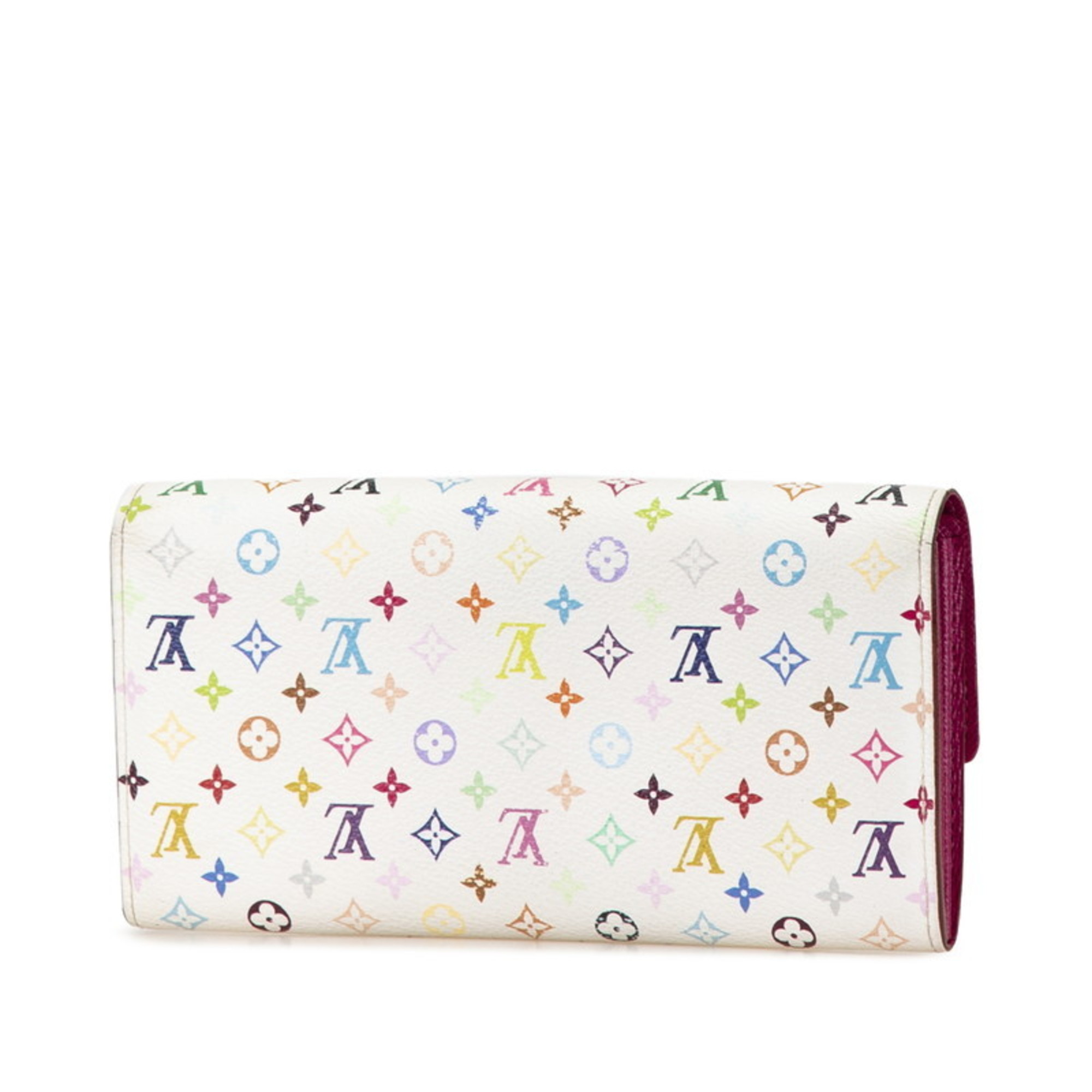 Louis Vuitton Monogram Multicolor Portefeuille Sarah Long Wallet M93745 Blanc White PVC Leather Women's LOUIS VUITTON