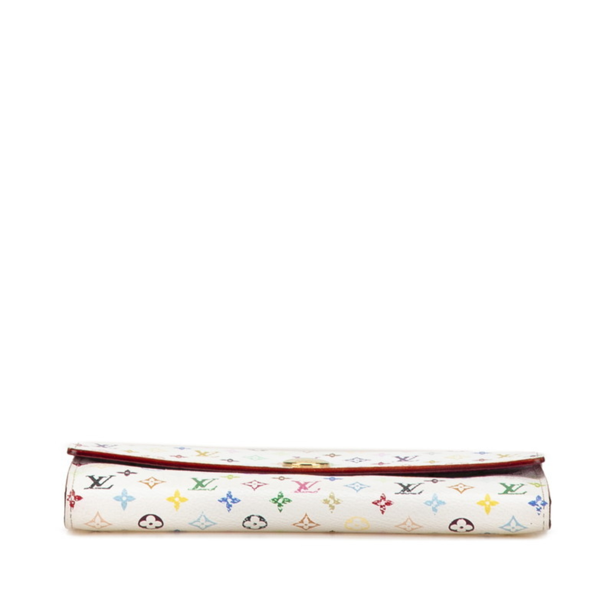 Louis Vuitton Monogram Multicolor Portefeuille Sarah Long Wallet M93745 Blanc White PVC Leather Women's LOUIS VUITTON