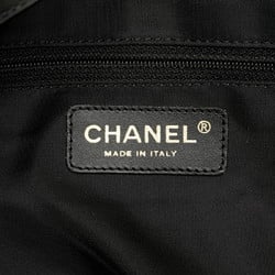 Chanel New Travel Line MM Tote Bag Black Nylon Leather Women's CHANEL