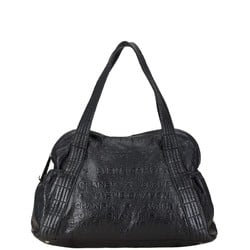 Chanel Embossed Unlimited Boston Bag Tote Black Leather Women's CHANEL