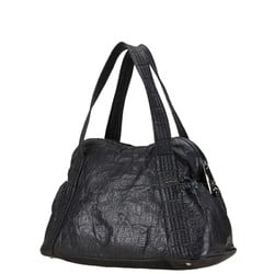 Chanel Embossed Unlimited Boston Bag Tote Black Leather Women's CHANEL