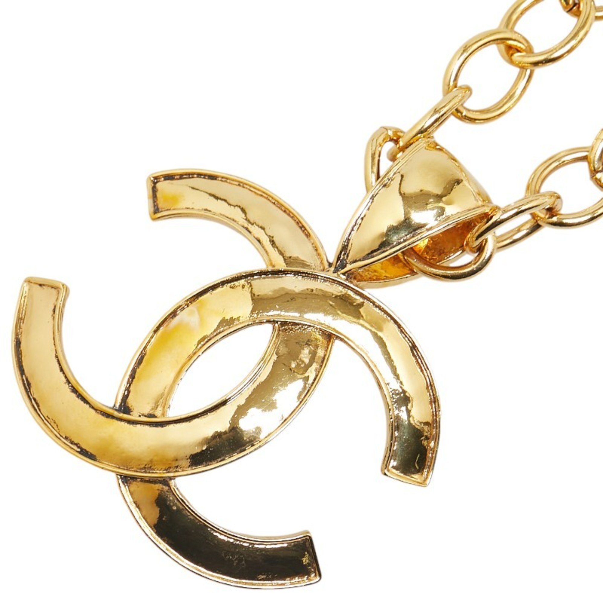 Chanel Coco Mark Chain Necklace Gold Plated Women's CHANEL