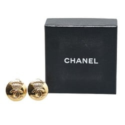 Chanel Coco Mark Earrings Gold Plated Women's CHANEL