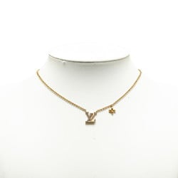 Louis Vuitton Monogram Flower Iconic Necklace M00596 Gold Plated Rhinestones Women's LOUIS VUITTON