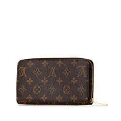 Louis Vuitton Monogram Zippy Wallet Round Long M60017 Brown PVC Women's LOUIS VUITTON