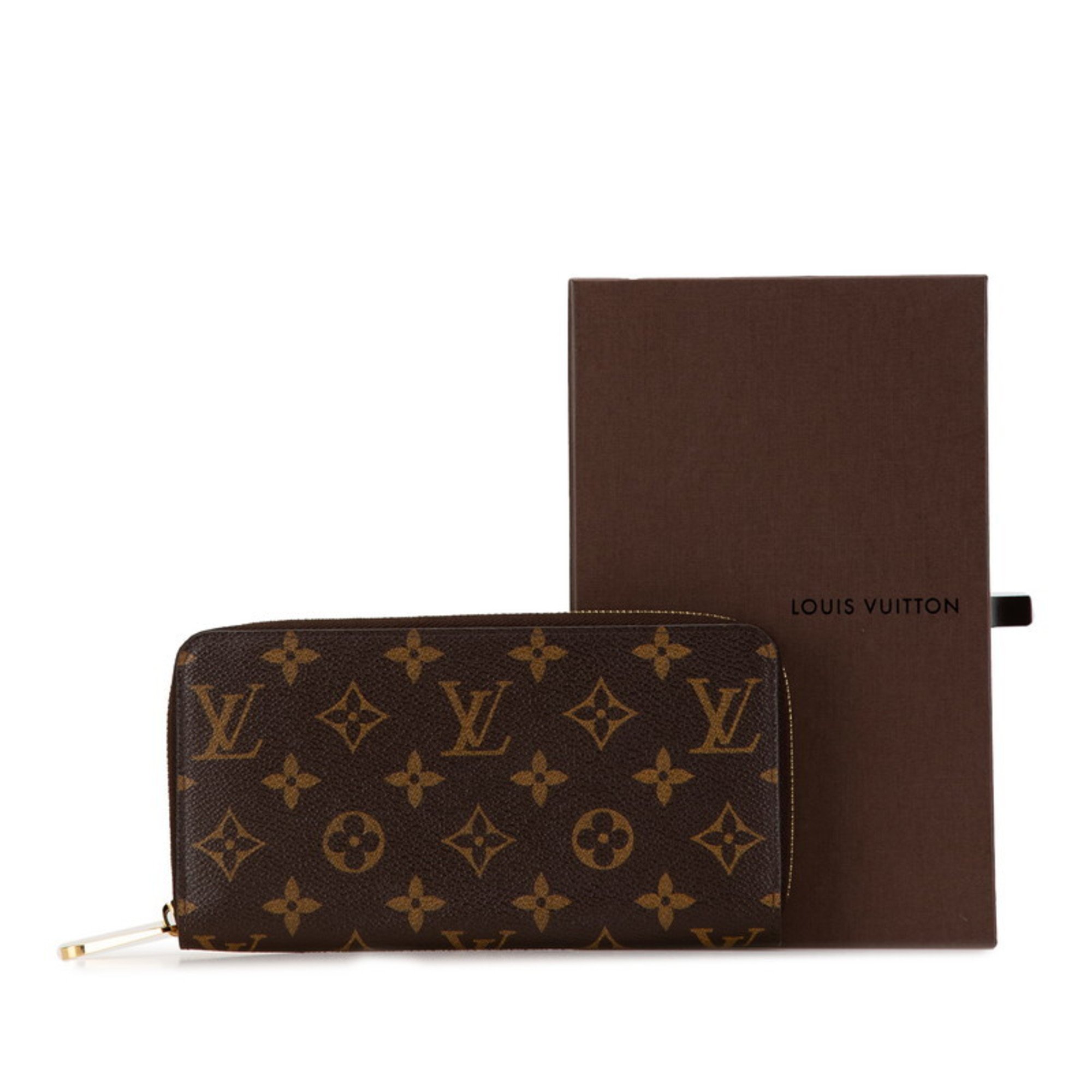 Louis Vuitton Monogram Zippy Wallet Round Long M60017 Brown PVC Women's LOUIS VUITTON