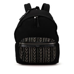 Saint Laurent Backpack Black Canvas Leather Women's SAINT LAURENT