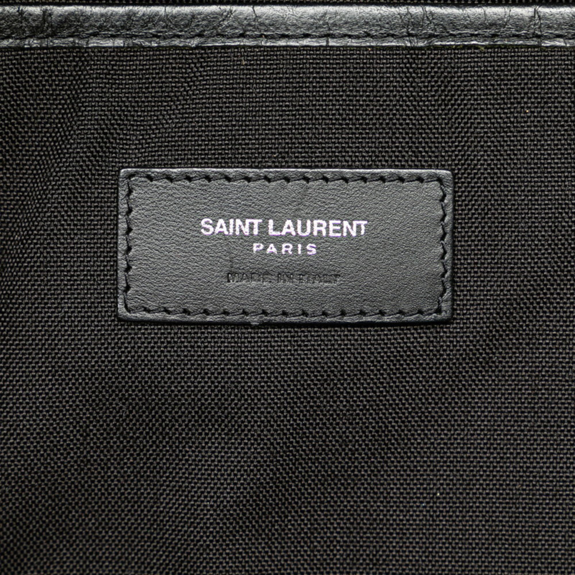 Saint Laurent Backpack Black Canvas Leather Women's SAINT LAURENT