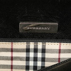 Burberry Nova Check Handbag Black Leather Women's BURBERRY