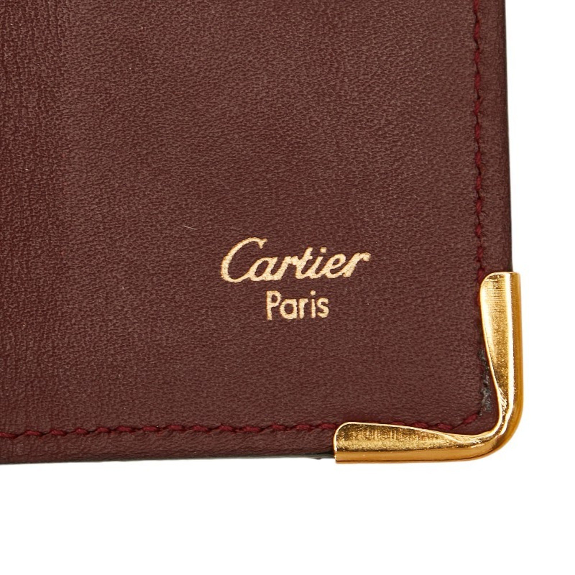 Cartier Must Line 4-ring key case, wine red, Bordeaux, leather, for women, CARTIER