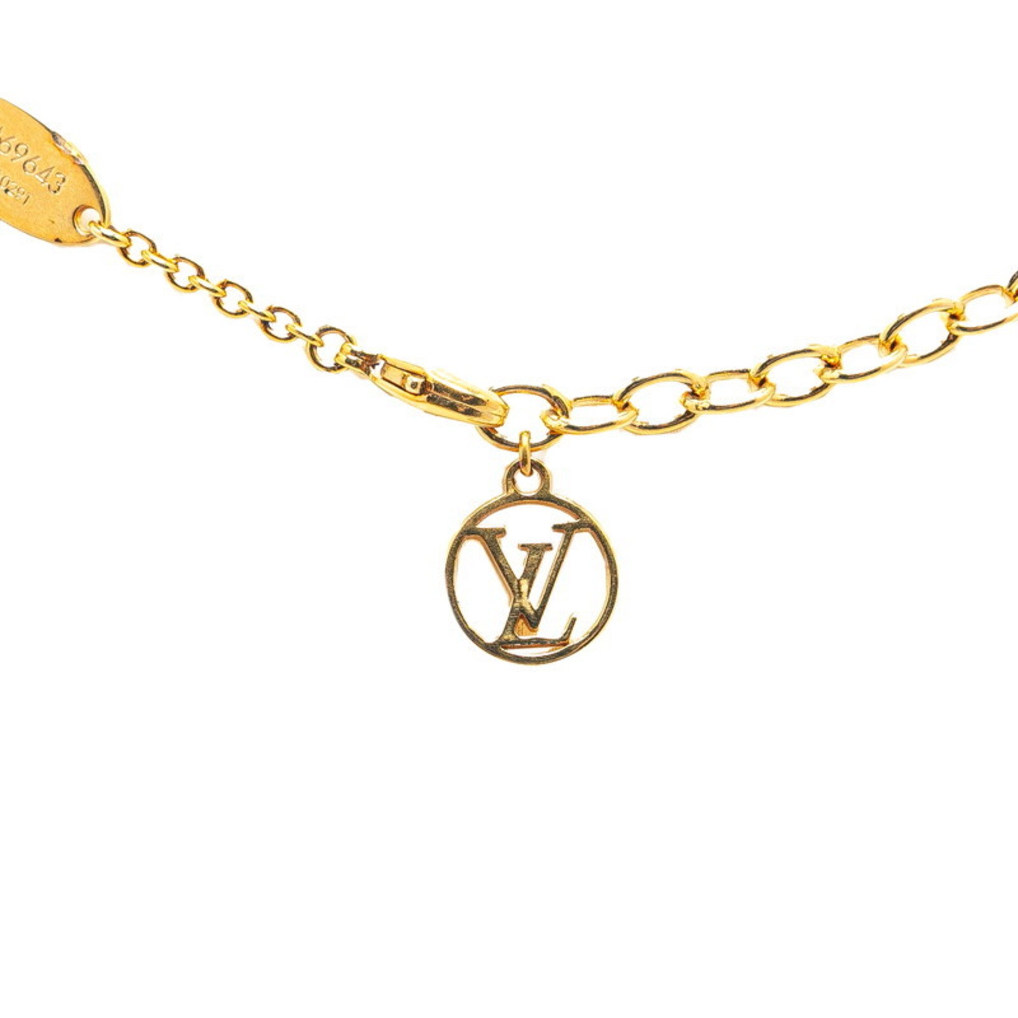 Louis Vuitton Monogram Collier L to V Necklace M69643 Gold Silver Plated Metal Women's LOUIS VUITTON