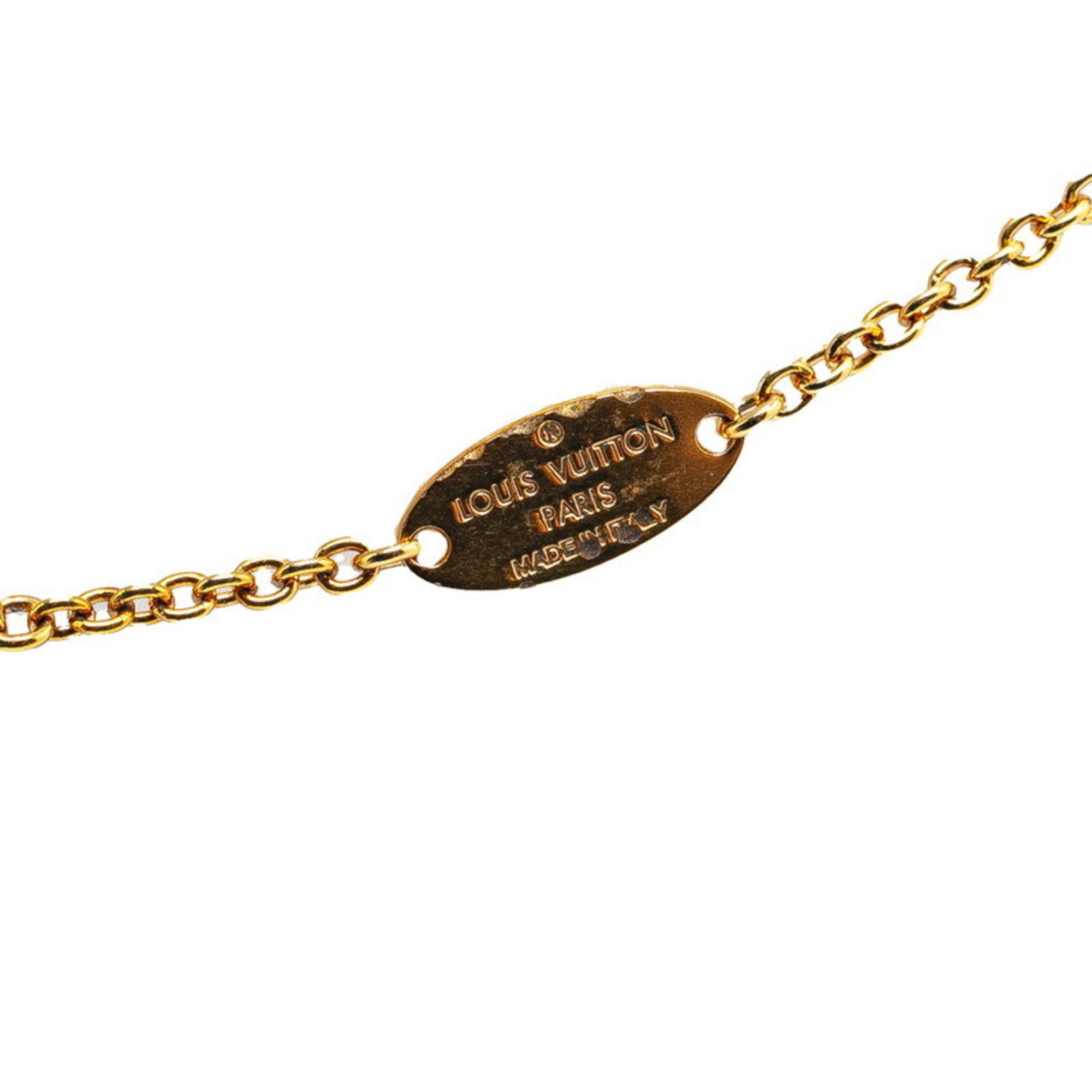 Louis Vuitton Monogram Collier L to V Necklace M69643 Gold Silver Plated Metal Women's LOUIS VUITTON