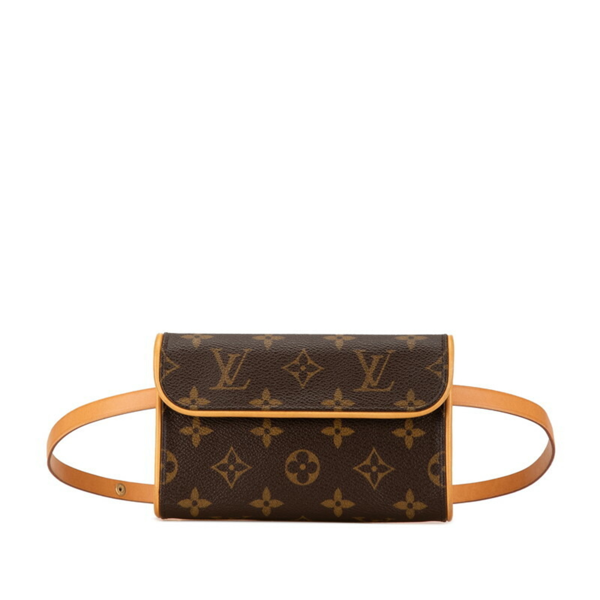 Louis Vuitton Monogram Pochette Florentine Body Bag Waist Shoulder M51855 Brown PVC Leather Women's LOUIS VUITTON