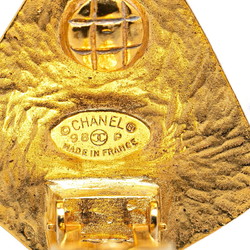 Chanel Coco Mark Home Base Motif Earrings Gold Plated Women's CHANEL