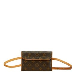 Louis Vuitton Monogram Pochette Florentine Body Bag Waist Shoulder M51855 Brown PVC Leather Women's LOUIS VUITTON