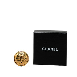 Chanel Matelasse Coco Mark Brooch Gold Plated Women's CHANEL