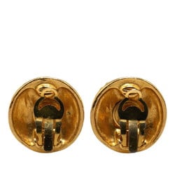 Chanel Coco Mark Round Earrings Gold Plated Women's CHANEL