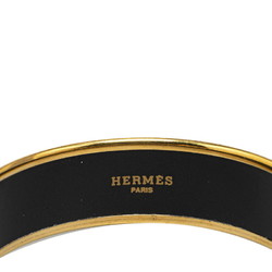 Hermes enamel bangle GM feather cloisonne orange gold multicolor plated women's HERMES