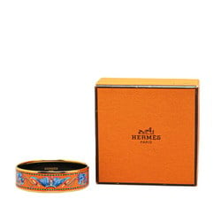 Hermes enamel bangle GM feather cloisonne orange gold multicolor plated women's HERMES